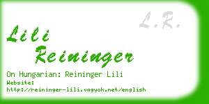 lili reininger business card